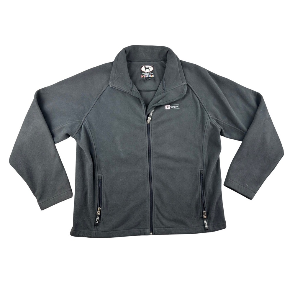 The Black Dog Full Zip Jacket Women M Gray Fleece Pockets 100% Polyester Outdoor